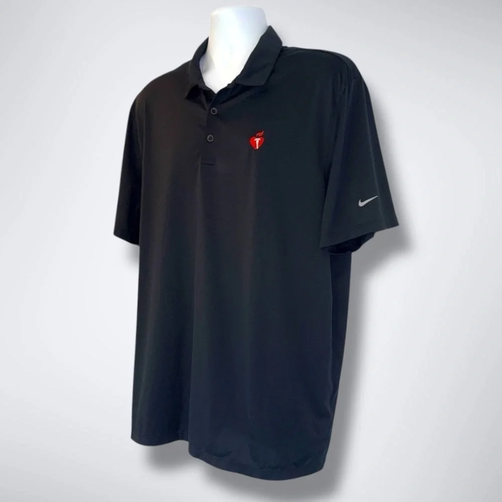🏌️‍♂️ Nike Dri-FIT Polo Shirt Men’s XL – Black | American Heart Association Logo